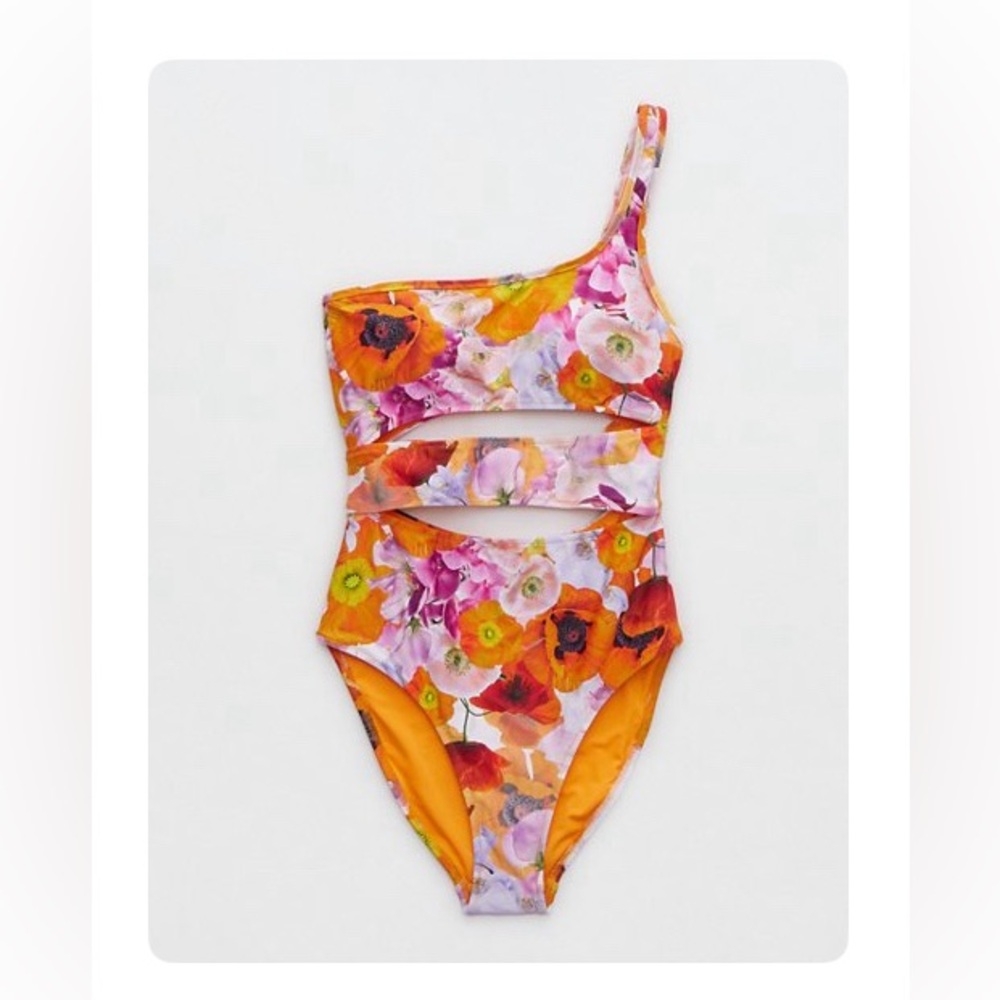 Cut Out Floral One Piece